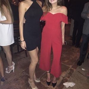 H&M Red off the shoulder jumpsuit. Size 8.